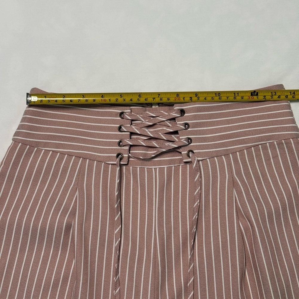 Everly Pink Lace-Up Pants Wide Leg Size M - Picture 4 of 9